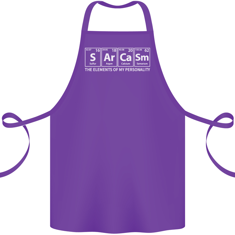 Sarcasm the Elements Personality Funny ECG Cotton Apron 100% Organic Purple