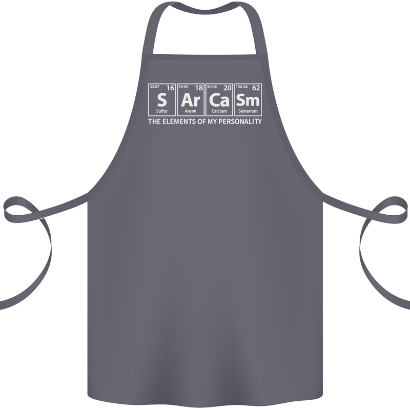 Sarcasm the Elements Personality Funny ECG Cotton Apron 100% Organic Steel