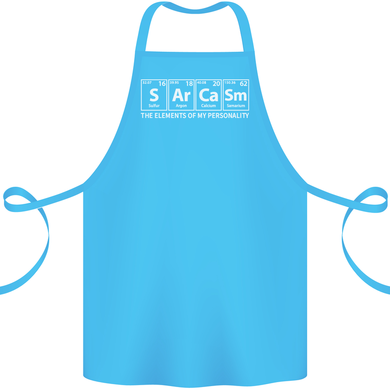 Sarcasm the Elements Personality Funny ECG Cotton Apron 100% Organic Turquoise