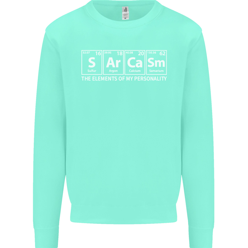 Sarcasm the Elements Personality Funny ECG Kids Sweatshirt Jumper Peppermint