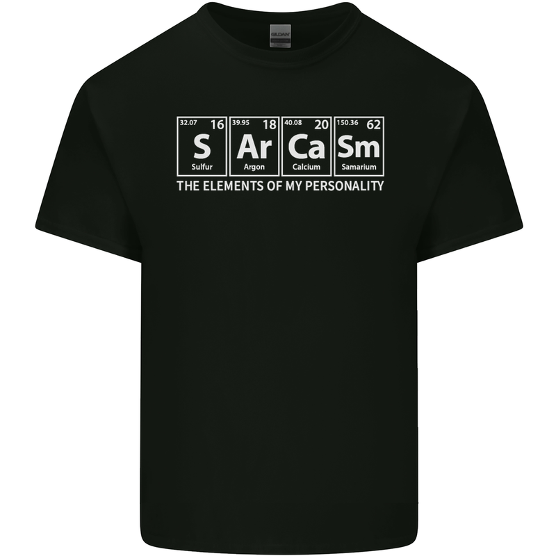 Sarcasm the Elements Personality Funny ECG Kids T-Shirt Childrens Black