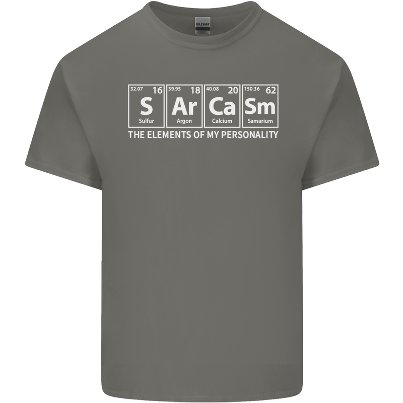 Sarcasm the Elements Personality Funny ECG Kids T-Shirt Childrens Charcoal