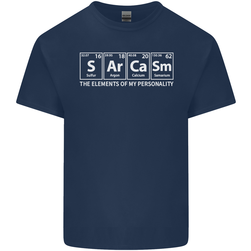 Sarcasm the Elements Personality Funny ECG Kids T-Shirt Childrens Navy Blue