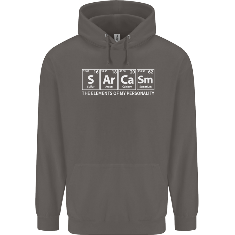 Sarcasm the Elements Personality Funny ECG Mens 80% Cotton Hoodie Charcoal