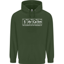 Sarcasm the Elements Personality Funny ECG Mens 80% Cotton Hoodie Forest Green