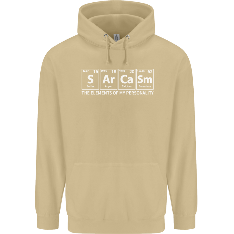 Sarcasm the Elements Personality Funny ECG Mens 80% Cotton Hoodie Sand