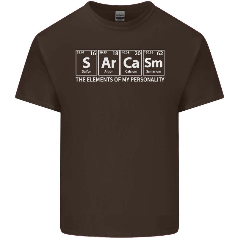 Sarcasm the Elements Personality Funny ECG Mens Cotton T-Shirt Tee Top Dark Chocolate