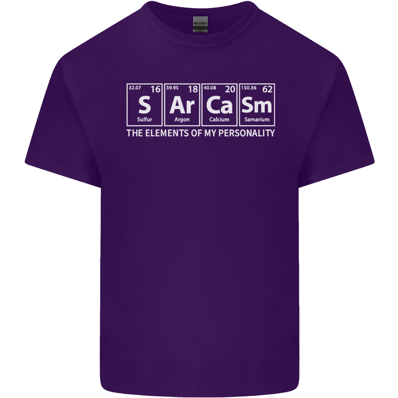 Sarcasm the Elements Personality Funny ECG Mens Cotton T-Shirt Tee Top Purple