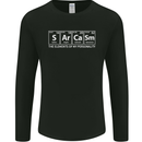 Sarcasm the Elements Personality Funny ECG Mens Long Sleeve T-Shirt Black