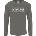 Sarcasm the Elements Personality Funny ECG Mens Long Sleeve T-Shirt Charcoal