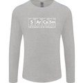 Sarcasm the Elements Personality Funny ECG Mens Long Sleeve T-Shirt Sports Grey