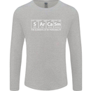 Sarcasm the Elements Personality Funny ECG Mens Long Sleeve T-Shirt Sports Grey