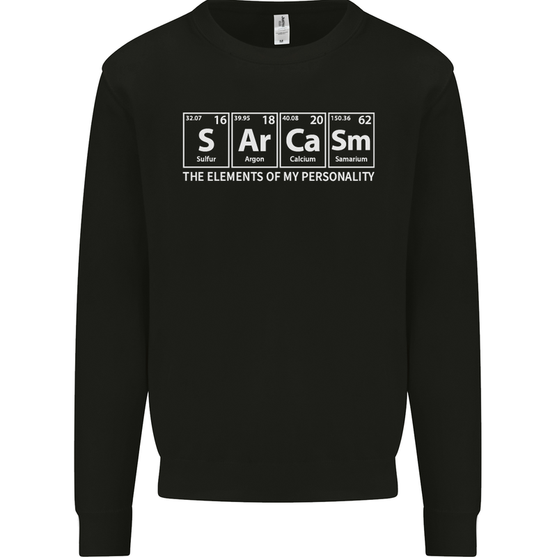 Sarcasm the Elements Personality Funny ECG Mens Sweatshirt Jumper Black