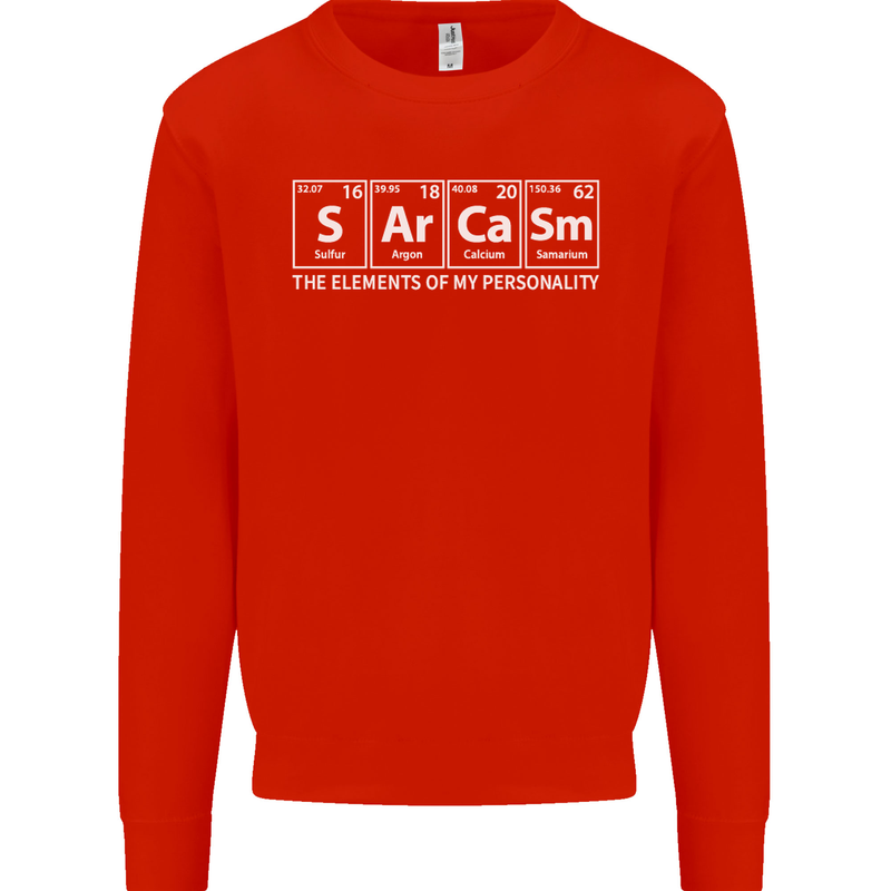 Sarcasm the Elements Personality Funny ECG Mens Sweatshirt Jumper Bright Red
