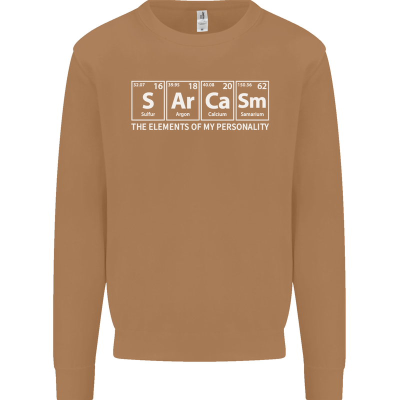Sarcasm the Elements Personality Funny ECG Mens Sweatshirt Jumper Caramel Latte