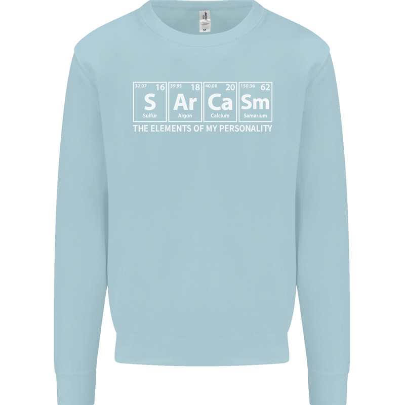 Sarcasm the Elements Personality Funny ECG Mens Sweatshirt Jumper Light Blue