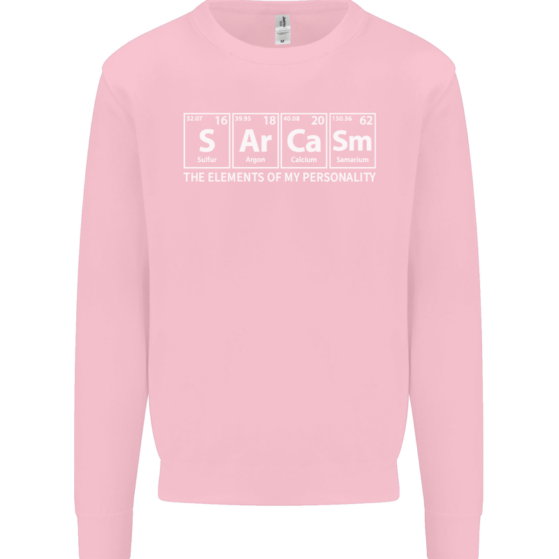 Sarcasm the Elements Personality Funny ECG Mens Sweatshirt Jumper Light Pink