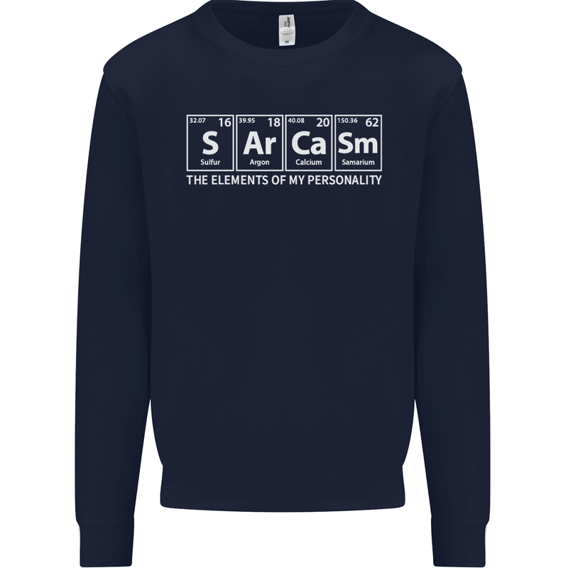 Sarcasm the Elements Personality Funny ECG Mens Sweatshirt Jumper Navy Blue
