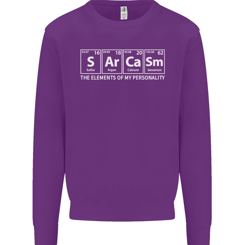 Sarcasm the Elements Personality Funny ECG Mens Sweatshirt Jumper Purple