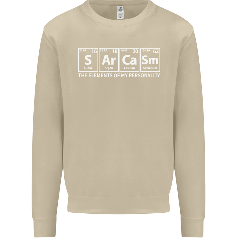 Sarcasm the Elements Personality Funny ECG Mens Sweatshirt Jumper Sand