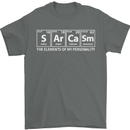 Sarcasm the Elements Personality Funny ECG Mens T-Shirt Cotton Gildan Charcoal