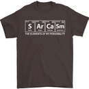 Sarcasm the Elements Personality Funny ECG Mens T-Shirt Cotton Gildan Dark Chocolate