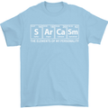 Sarcasm the Elements Personality Funny ECG Mens T-Shirt Cotton Gildan Light Blue