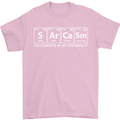 Sarcasm the Elements Personality Funny ECG Mens T-Shirt Cotton Gildan Light Pink