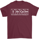 Sarcasm the Elements Personality Funny ECG Mens T-Shirt Cotton Gildan Maroon