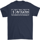 Sarcasm the Elements Personality Funny ECG Mens T-Shirt Cotton Gildan Navy Blue