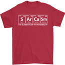 Sarcasm the Elements Personality Funny ECG Mens T-Shirt Cotton Gildan Red