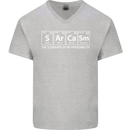 Sarcasm the Elements Personality Funny ECG Mens V-Neck Cotton T-Shirt Sports Grey