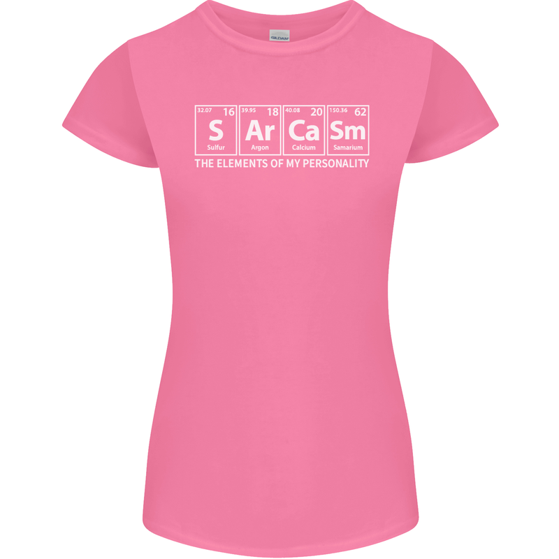 Sarcasm the Elements Personality Funny ECG Womens Petite Cut T-Shirt Azalea