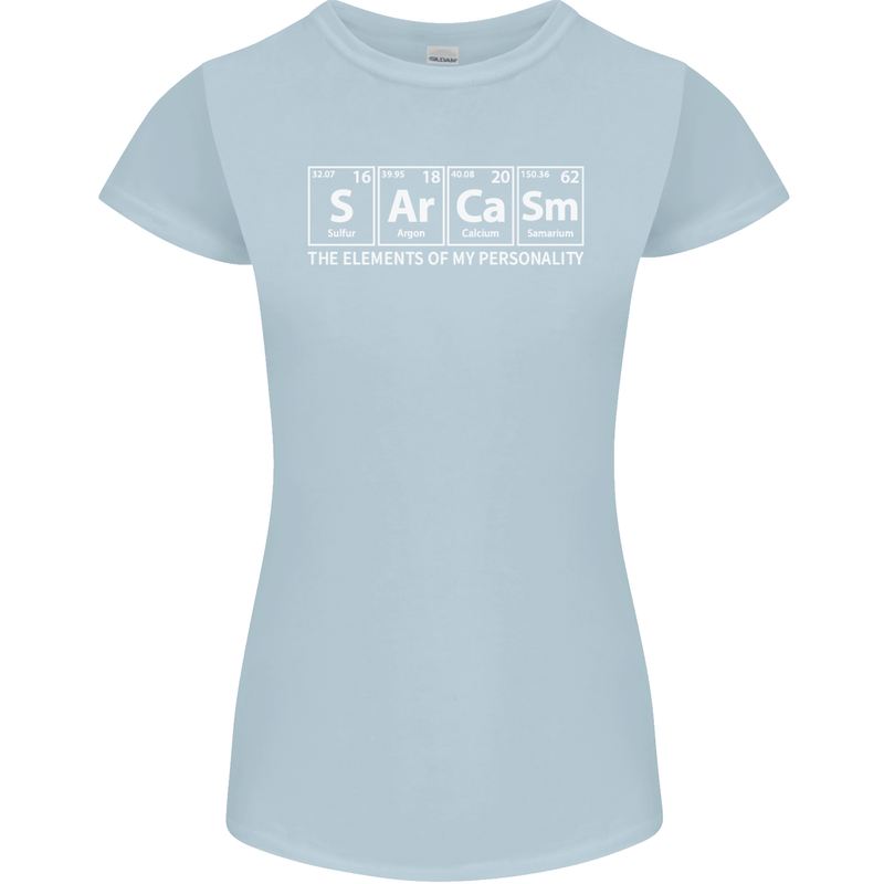 Sarcasm the Elements Personality Funny ECG Womens Petite Cut T-Shirt Light Blue