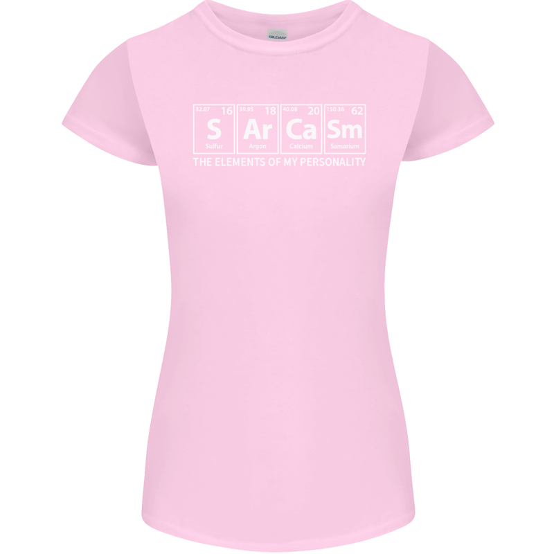 Sarcasm the Elements Personality Funny ECG Womens Petite Cut T-Shirt Light Pink