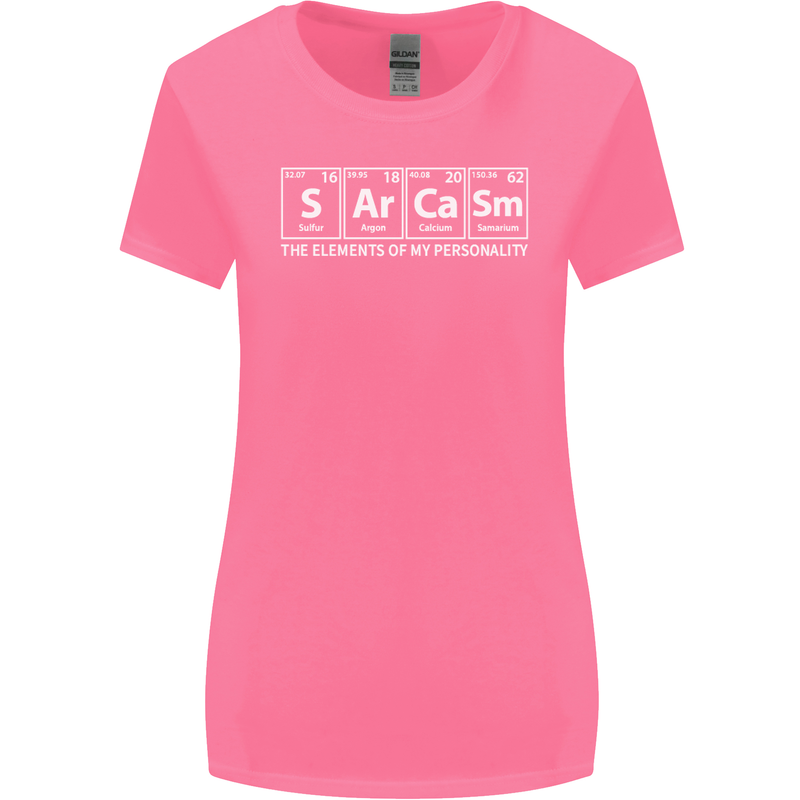 Sarcasm the Elements Personality Funny ECG Womens Wider Cut T-Shirt Azalea