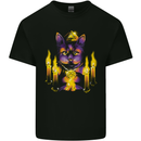 Satanic Cat Evil Feline Devil Worship Voodoo Kids T-Shirt Childrens Black