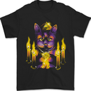 Satanic Cat Evil Feline Devil Worship Voodoo Mens T-Shirt 100% Cotton Black
