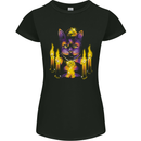 Satanic Cat Evil Feline Devil Worship Voodoo Womens Petite Cut T-Shirt Black