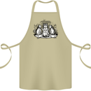 Satanic Cats Black Magic Pentacle Cotton Apron 100% Organic Khaki