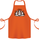 Satanic Cats Black Magic Pentacle Cotton Apron 100% Organic Orange