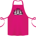 Satanic Cats Black Magic Pentacle Cotton Apron 100% Organic Pink