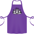 Satanic Cats Black Magic Pentacle Cotton Apron 100% Organic Purple