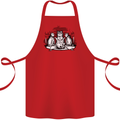 Satanic Cats Black Magic Pentacle Cotton Apron 100% Organic Red
