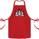 Satanic Cats Black Magic Pentacle Cotton Apron 100% Organic Red