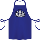 Satanic Cats Black Magic Pentacle Cotton Apron 100% Organic Royal Blue