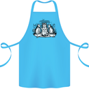 Satanic Cats Black Magic Pentacle Cotton Apron 100% Organic Turquoise