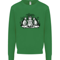 Satanic Cats Black Magic Pentacle Kids Sweatshirt Jumper Irish Green