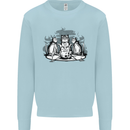 Satanic Cats Black Magic Pentacle Kids Sweatshirt Jumper Light Blue