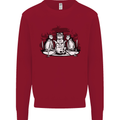 Satanic Cats Black Magic Pentacle Kids Sweatshirt Jumper Red